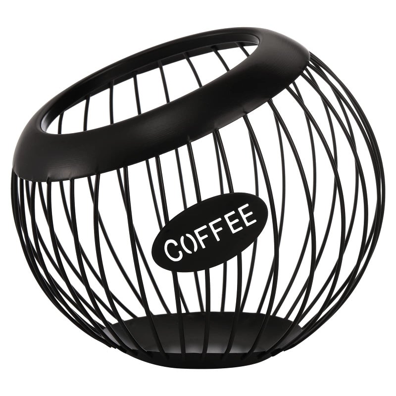 TOPZEA Coffee Pod Holder Large Capacity Metal K Cups Holder Organizer Coffee Capsule Container Basket Espresso Pods Storage for Counter Bar Station Accessories Black - Image 2