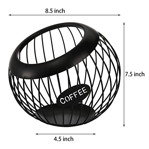 TOPZEA Coffee Pod Holder Large Capacity Metal K Cups Holder Organizer Coffee Capsule Container Basket Espresso Pods Storage for Counter Bar Station Accessories Black - Image 3