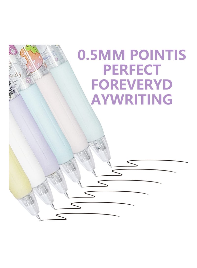 SYOSI 24 PCS Kuromi Kawaii Ballpoint Pens, (0.5mm Black Ink) My Melody Cinnamoroll Pens School Supplies Kawaii Kitty Pens Kuromi Anime  Ballpoint Pens Retractable Gel Pens Anime Cartoon School Supplies - Image 2