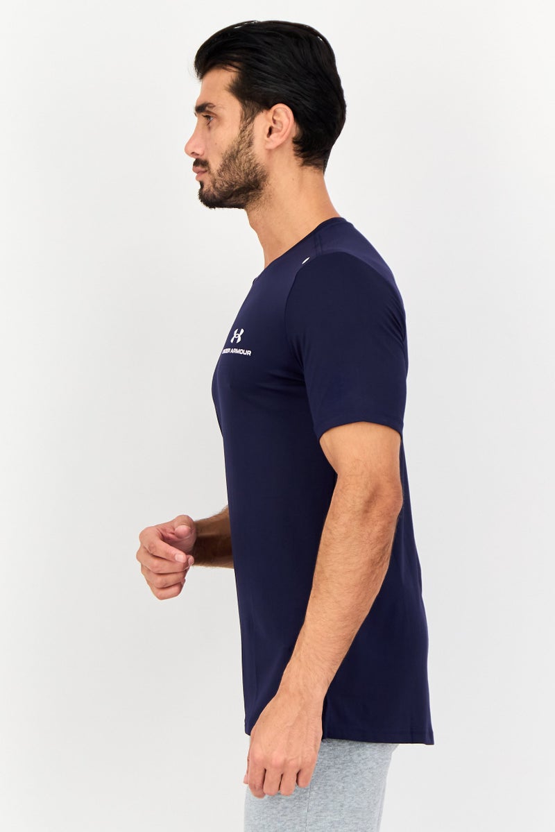 UNDER ARMOUR تي شيرتات تدريب قصيرة الأكمام للرجال، رياضية، بحرية - Image 2