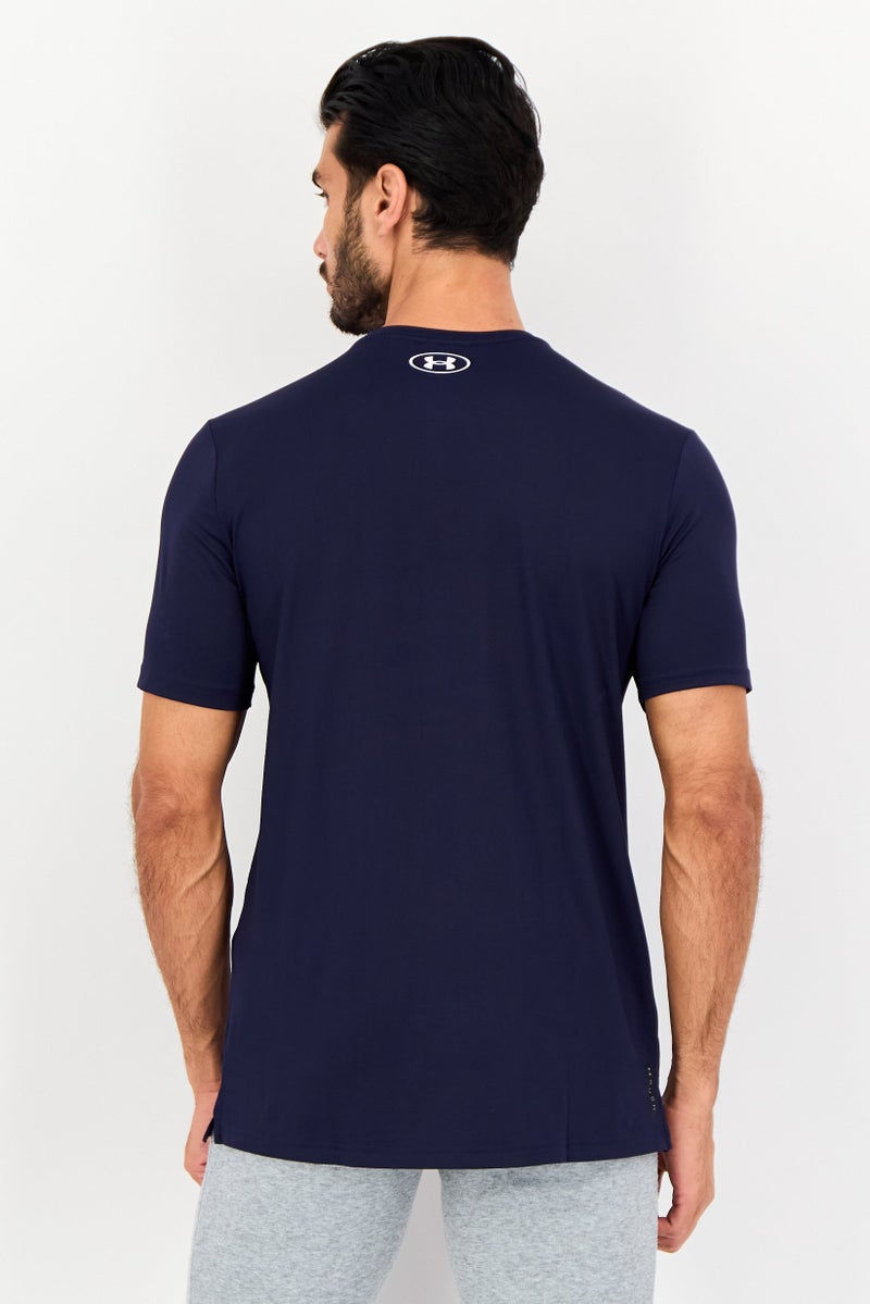 UNDER ARMOUR تي شيرتات تدريب قصيرة الأكمام للرجال، رياضية، بحرية - Image 3