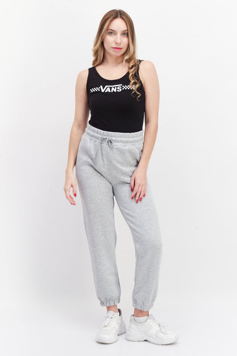 VANS بدلة نسائية بدون أكمام بشعار العلامة التجارية، سوداء - Image 2