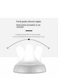 Bluejw Natural Feel Baby Bottle Soft And Squeezy Easy To Clean Dual Anti-Colic Vent Bottle For Baby Infants And Newborn 300ml  - Image 2