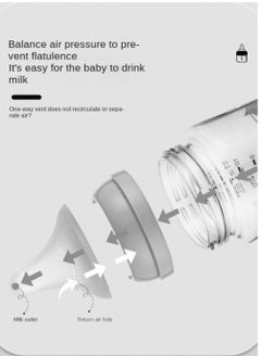 Bluejw Natural Feel Baby Bottle Soft And Squeezy Easy To Clean Dual Anti-Colic Vent Bottle For Baby Infants And Newborn 300ml  - Image 3