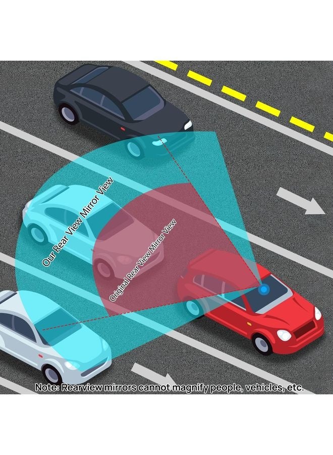 HOMESTAR Rear View Mirror, Universal 11.81 Inch Panoramic Convex Interior Clip-on Wide Angle Mirror to Reduce Blind Spot Effectively for Car SUV Trucks -Clear - Image 3