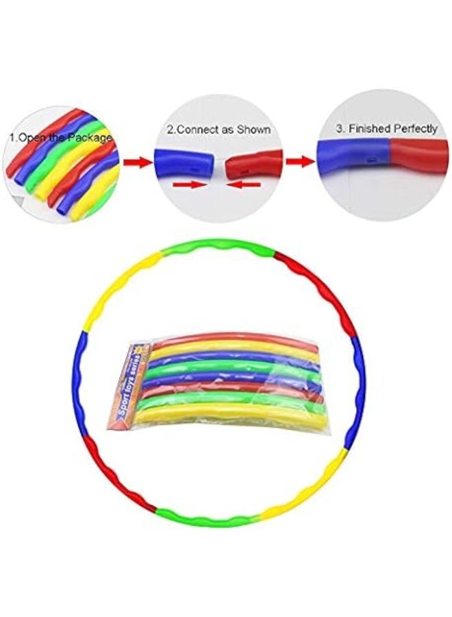 طوق هولا ملون قابل للتعديل - طوق تمارين اللياقة البدنية والجمباز للبالغين والأطفال، وفقدان الوزن، وتقوية عضلات الجذع، وتمارين ممتعة، وسهولة التجميع وتصميم متين - Image 4