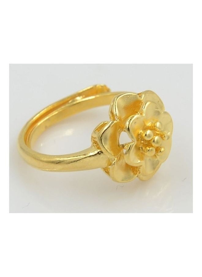 NIBEMINENT 24K gold-Plated Adjustable Flower Ring 