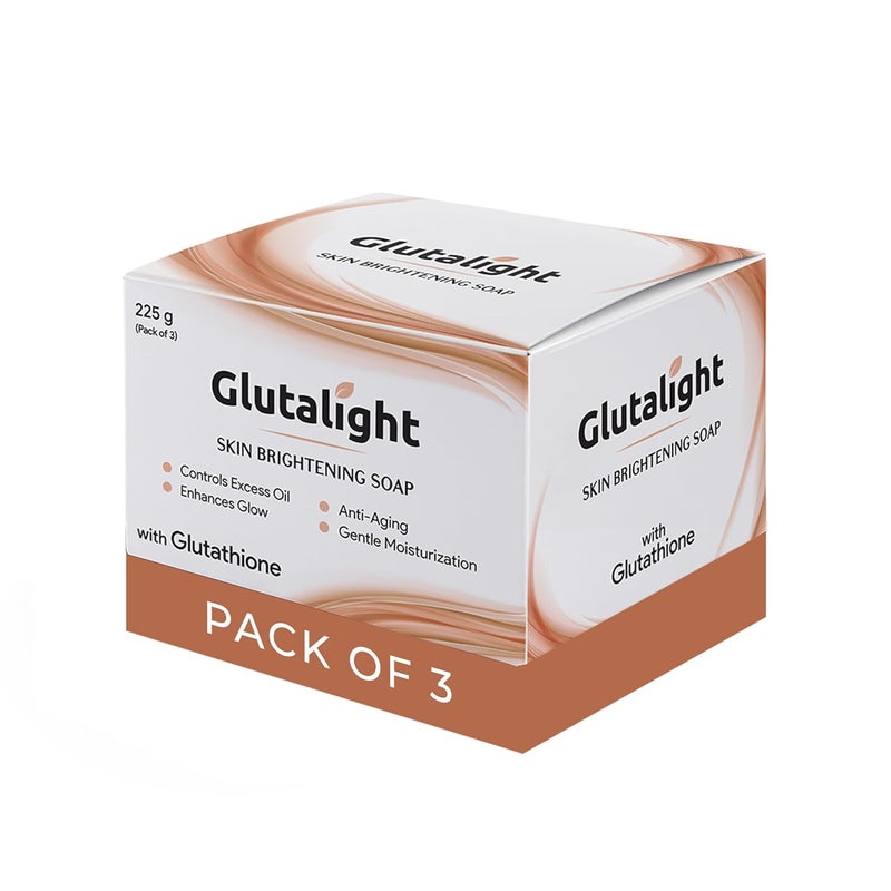 Glutalight صابون غلوتالايت غلوتاثيون يخفف البقع الداكنة فرط التصبغ صابون إزالة تان للنساء والرجال صابون استحمام يساعد في التحكم في الزيت الزائد عروض صابون الاستحمام لبشرة متألقة عبوة من 3 - Image 1
