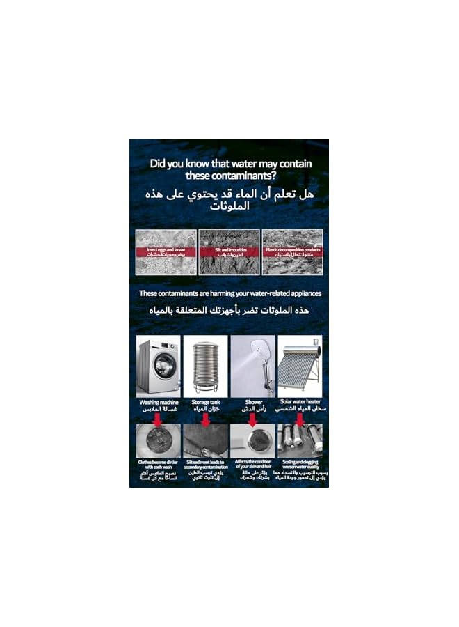 The Bros Water Filter for Shower Bathroom, Multi Use, Anti Hair Loss, Prevents Dry Skin, Chlorine & Rust Removal, Transparent Shell for Visual Inspection, 5μm Replaceable Cartridge, 1/2" Connection (MWFS-1001) - Image 3