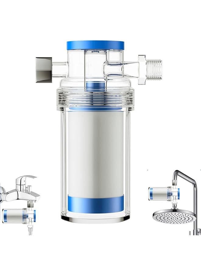 The Bros Water Filter for Shower Bathroom, Multi Use, Anti Hair Loss, Prevents Dry Skin, Chlorine & Rust Removal, Transparent Shell for Visual Inspection, 5μm Replaceable Cartridge, 1/2" Connection (MWFS-1001) - Image 1