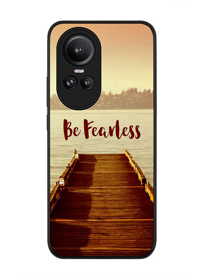Stylizedd - Rugged Black Edge case for Oppo Reno10 / Oppo Reno10 Pro, Custom Slim fit Flexible Anti Drop Thin Phone Case Cover - Be Fearless - Image 1