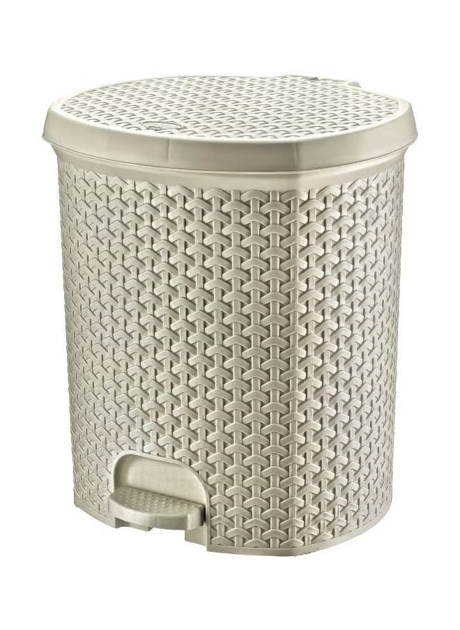 Generic Rattan Design Pedal Dustbin Ivory 35x42x29cm 