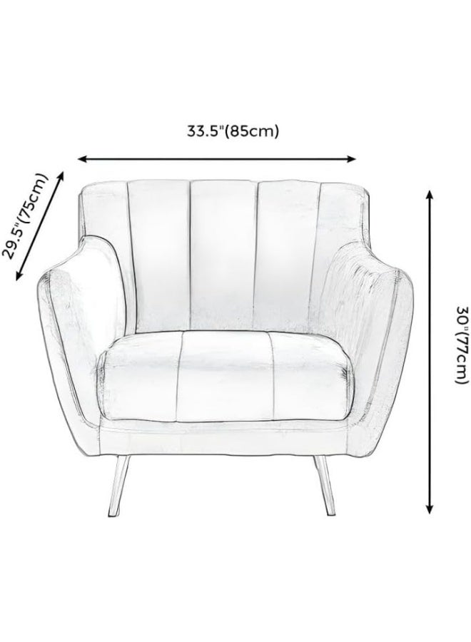 Ripple FURNITURE UAE Homes Modern Velvet Single-Seat Tuxedo Sofa, Tight Backrest, Teal - Image 2