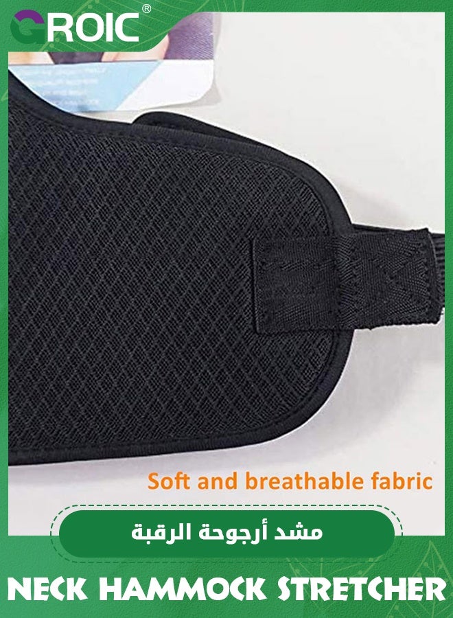 GROIC Neck Hammock Stretcher, Adjustable Neck Traction for Neck Pain, Neck Stretcher Strap for Pinched Nerves, Neck Decompression Device with Ear Hole for Indoors or Outdoors - Image 4