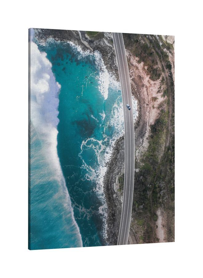 RKN Printed Framed Canvas Wall Art Blue/Grey/Green 60x80centimeter - Image 1