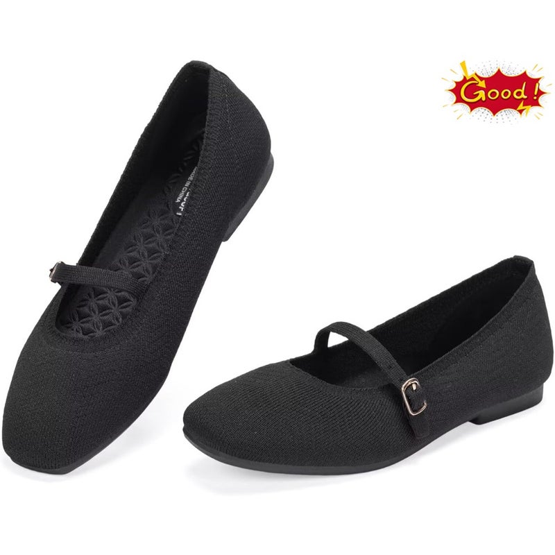 Frank Mully Mary Jane Women Flat Shoes Slip on Square-Toe Washable Shoes Comfortable for Dressy and Work with Ankle Strap - Image 4