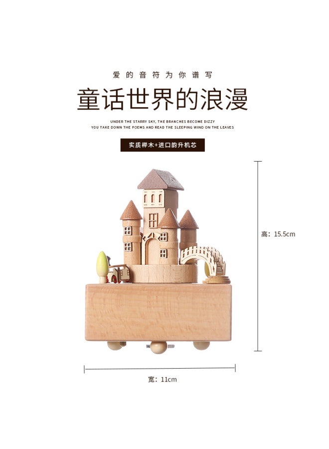 Music Box Wooden Creative Music Box Sky City Carousel Kidsren's Valentine's Day Birthday Christmas Gift - Image 2