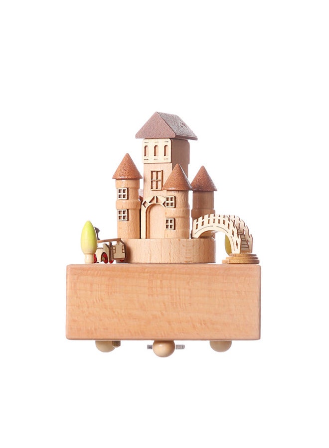Music Box Wooden Creative Music Box Sky City Carousel Kidsren's Valentine's Day Birthday Christmas Gift - Image 5