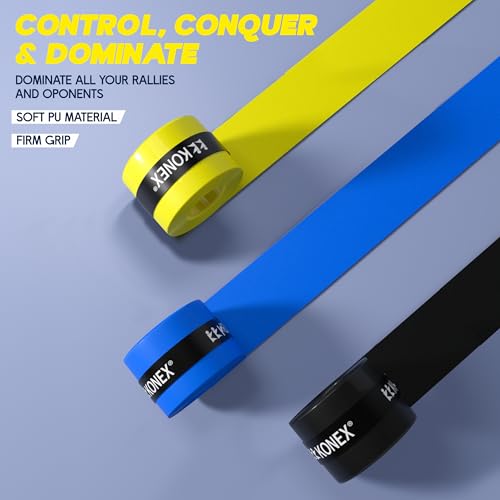 Konex Badminton & Tennis Racket Grip Tape (Pack of 3) | Multicolor Anti-Slip Overgrip | Durable, Moisture-Wicking & Strong Cushion Grip | Ideal for All Sports Rackets - Image 4