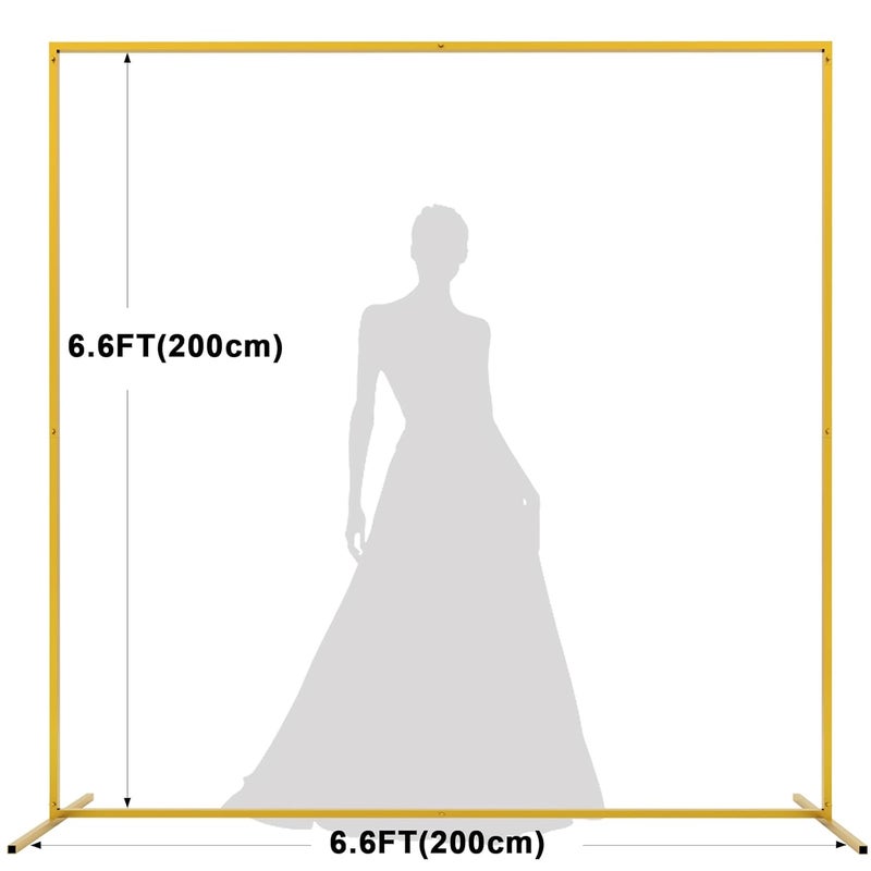 HASTHIP ® Square Balloon Arch Stand - Metal Decoration Backdrop Stand - 200CM Gold Arch Balloon Decoration Stand - Wedding Arch Backdrop Stand - for Ceremony, Birthday, Party Decoration Supplies - Image 5