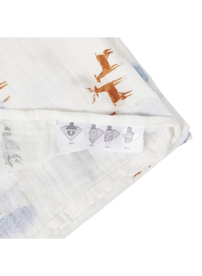 C.R. Gibson C.R. Gibson BLAN-22580 Woodland Animals 100% Cotton Muslin Gender Neutral Swaddle Blanket for Newborns, 40" W x 40" L, Multicolor  - Image 5