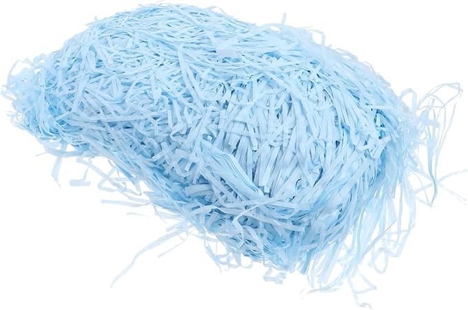 Blue Shredded Paper Box Fillers 100g Pack Pleated Filament Decorative Fillings Wide Applications - Image 1