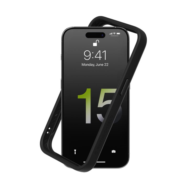 RhinoShield Bumper Case Compatible with iPhone 15 Pro CrashGuard Shock Absorbent Slim Design Protective Cover 35M 11ft Drop Protection Black - Image 2
