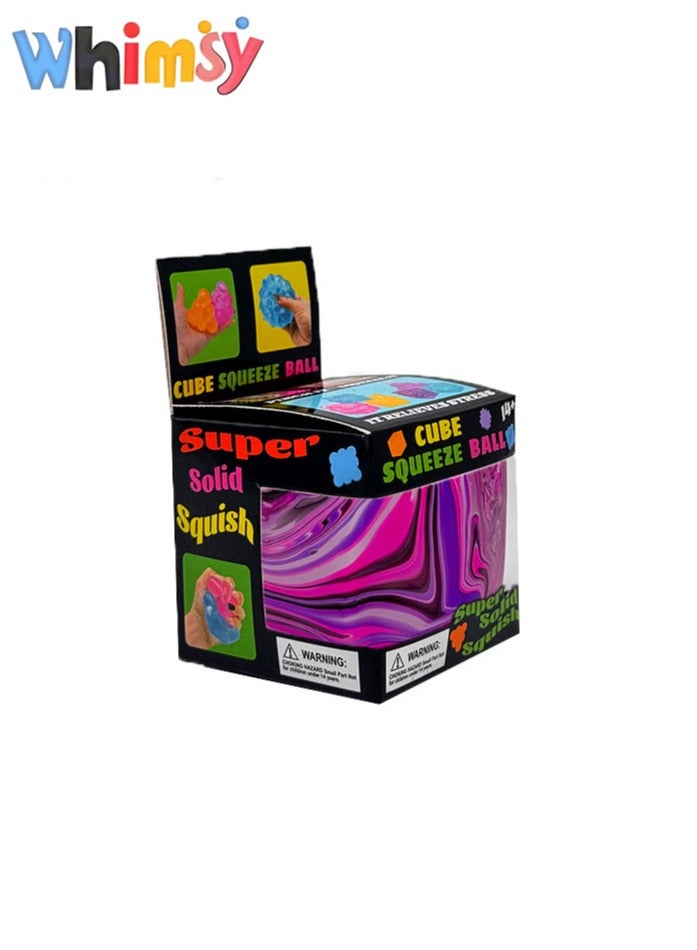 Whimsy Squishy Stress Cube Fidget Toy Kids Adults, games with a Super Solid Squish, Sensory Toys for Kids with Autism Stress Balls for Kids Squeeze Toy for Anxiety Stress Relief Gifts, Your Best Mellow and Chill - Image 1