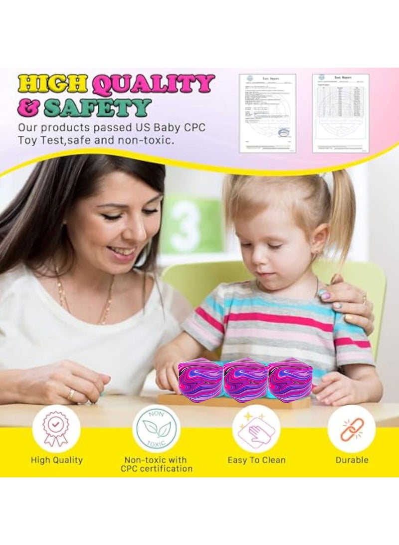 Whimsy Squishy Stress Cube Fidget Toy Kids Adults, games with a Super Solid Squish, Sensory Toys for Kids with Autism Stress Balls for Kids Squeeze Toy for Anxiety Stress Relief Gifts, Your Best Mellow and Chill - Image 4