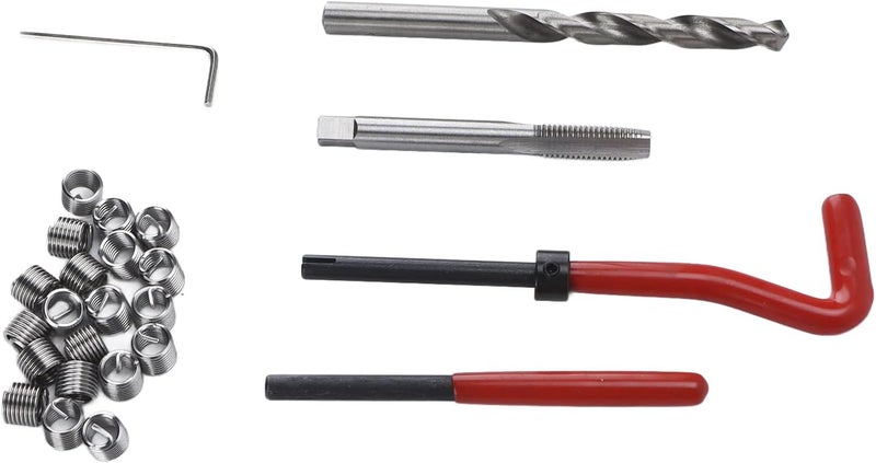 Thread Repair Kit M8x1.25mm, Screw Coil Inserts with Twist Bit Hex Wrench Tapping Drilling Tool Set for Stripped Thread Restoration in Automotive and Machinery - Image 3