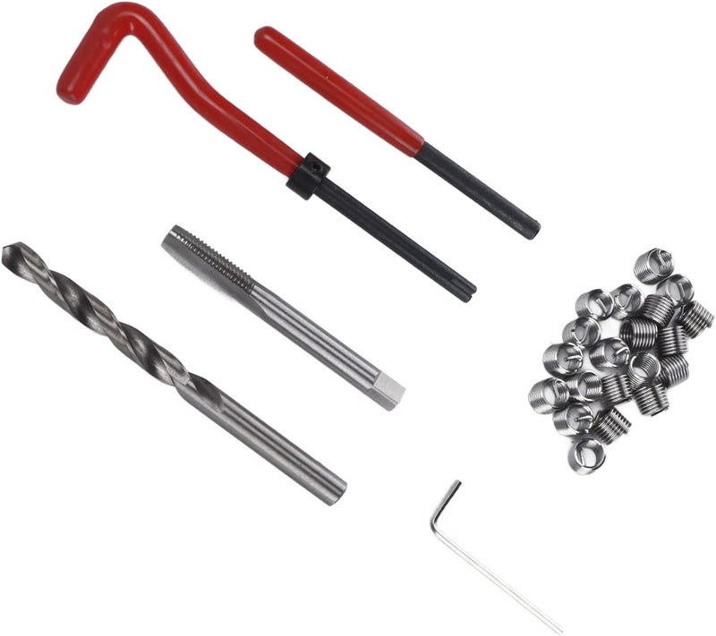 Thread Repair Kit M8x1.25mm, Screw Coil Inserts with Twist Bit Hex Wrench Tapping Drilling Tool Set for Stripped Thread Restoration in Automotive and Machinery - Image 4