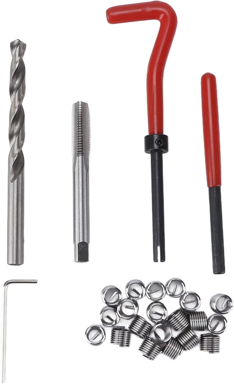 Thread Repair Kit M8x1.25mm, Screw Coil Inserts with Twist Bit Hex Wrench Tapping Drilling Tool Set for Stripped Thread Restoration in Automotive and Machinery - Image 5