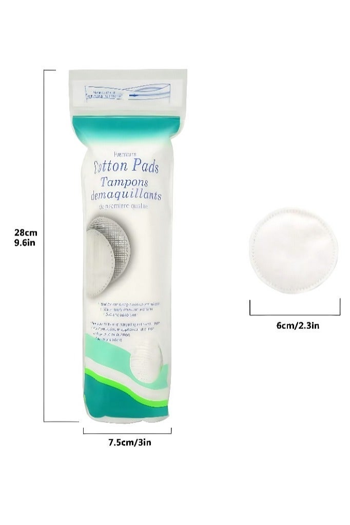 3 Packs 300 Sheets Cotton pads, makeup remover pads, nail remover, suitable for face, lips and eyes, high-quality cotton, hypoallergenic, lint-free - Image 2