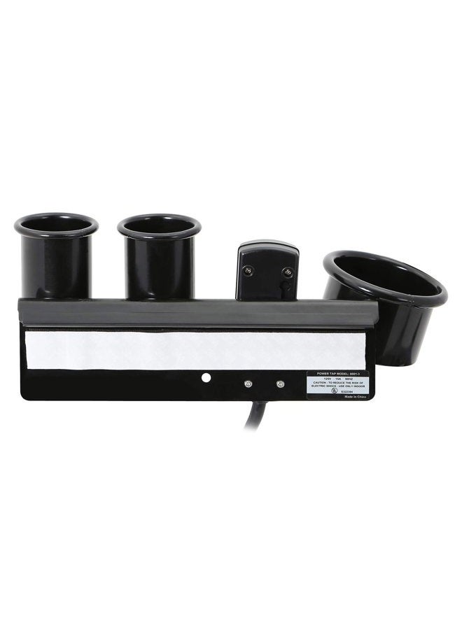 Saloniture Blow Dryer & Hair Iron Holder - Salon Appliance Rack w/ 3 Outlets & Clamp - Image 2