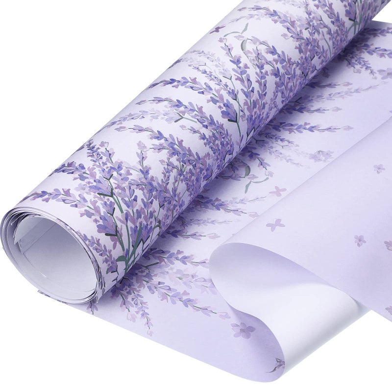 Thenshop Thenshop 30 Sheets Floral Scented Drawer Liners 14 x 195 Inch Dresser Drawer Liner Shelf Non Adhesive Paper Sheets for Kitchen Cabinet Home Shelf Closet Lavender 