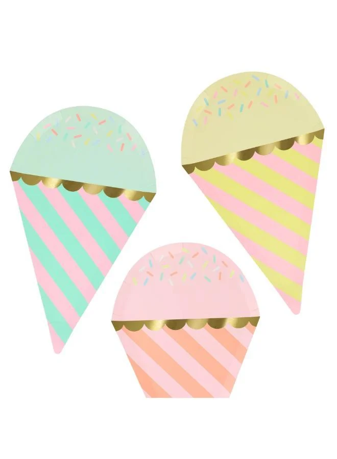 Meri Meri Ice Cream With Sprinkles Plates