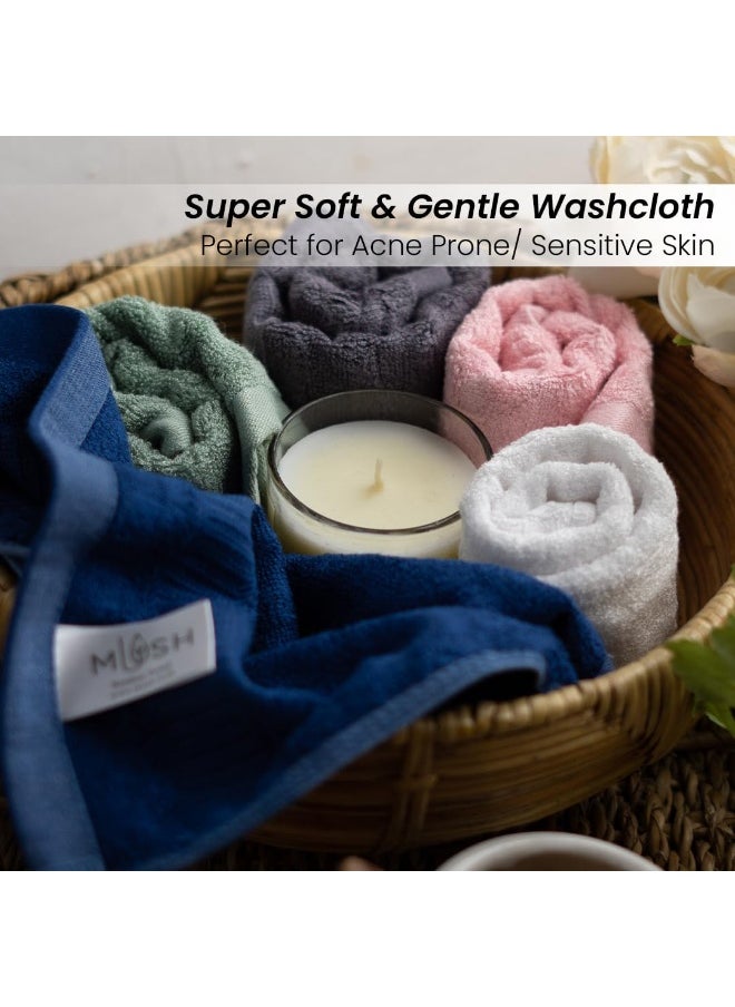 Mush - 2 Mush Bamboo Face Towel Set of 3 | 100 Bamboo |Ultra Soft, Absorbent  Qui|2 Mush Bamboo Face Towel Set of 3 - Multicolor| 100 Bamboo |Ultra Soft, Ab - Image 1