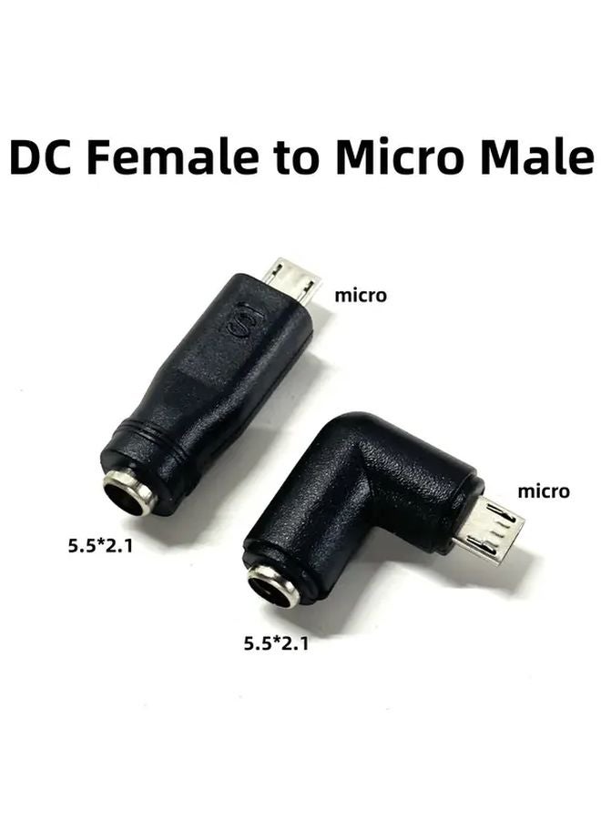 Straight DC 5 5x2 1mm Female To Micro USB Male Power Adapter Converter - Image 1