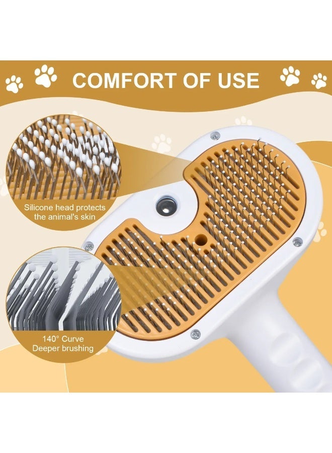 فرشاة بخار للحيوانات الأليفة للكلاب والقطط - مشط إزالة الشعر بالرش 3 في 1 - بخار للتساقط والعناية بالشعر - فرشاة مائية للحيوانات الأليفة ذات الشعر الطويل والقصير - مشط لإزالة الشعر - Image 5