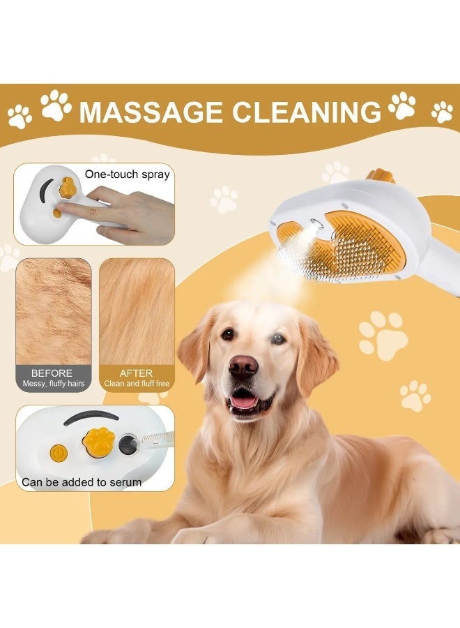 فرشاة بخار للحيوانات الأليفة للكلاب والقطط - مشط إزالة الشعر بالرش 3 في 1 - بخار للتساقط والعناية بالشعر - فرشاة مائية للحيوانات الأليفة ذات الشعر الطويل والقصير - مشط لإزالة الشعر - Image 2