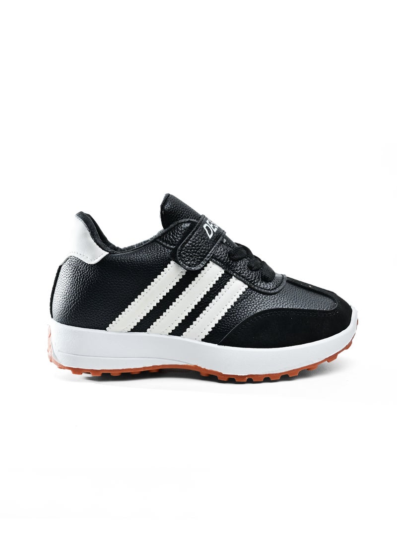Desert Kid's Leather Fashion Sneakers – Side Colored Design - Image 1