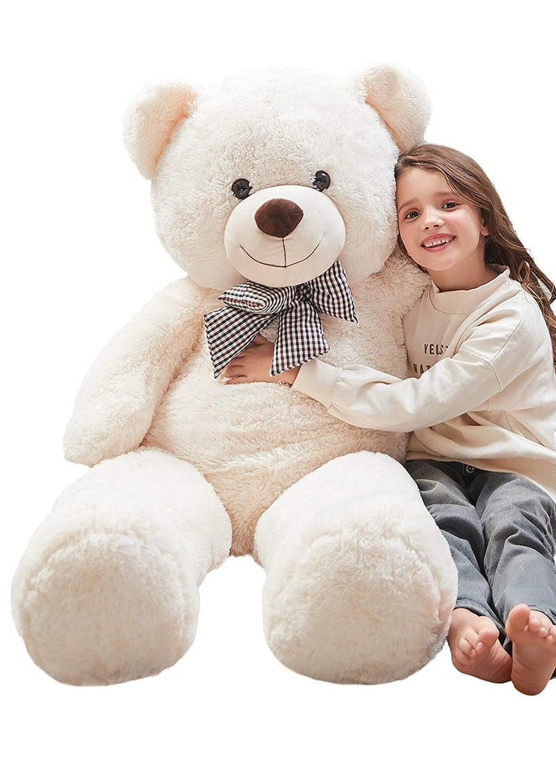 موثوقية التنبؤ دمية دب تيدي لطيفة، دمية قطيفة فائقة النعومة مع قماش صديق للبشرة، دب محشو كبير الحجم للذكرى السنوية، هدية يوم العيد، هدية عيد الميلاد، 100 سم (أبيض) - Image 1