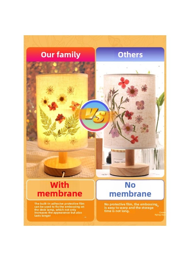 null - March 8th Women's Day Dried Flower Table Lamp Handmade DIY Material Bag Embossed Flower Eternal Flower Night Light Activity Gift-Color:Embossed Table Lamp [moonland Cloud Level] Material Pack - Image 1