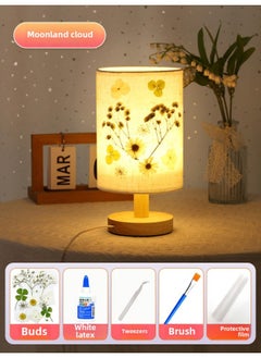 March 8th Women's Day Dried Flower Table Lamp Handmade DIY Material Bag Embossed Flower Eternal Flower Night Light Activity Gift-Color:Embossed Table Lamp [moonland Cloud Level] Material Pack