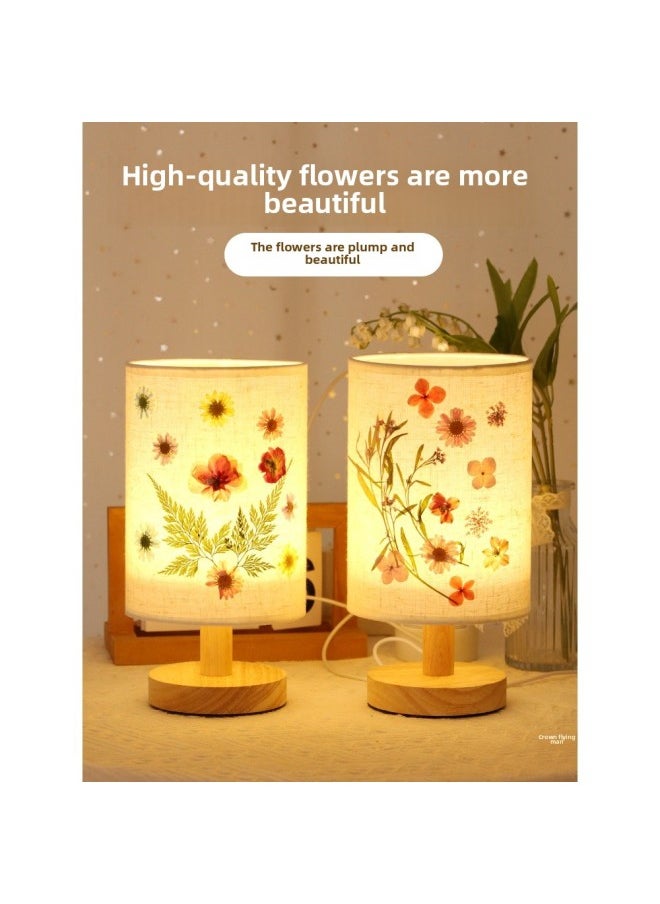 null - March 8th Women's Day Dried Flower Table Lamp Handmade DIY Material Bag Embossed Flower Eternal Flower Night Light Activity Gift-Color:Embossed Table Lamp [moonland Cloud Level] Material Pack - Image 1