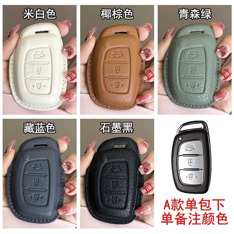 Hyundai Car Key Case Sheepskin Leather Full Coverage for ix35, Mistra, ix25, Elantra, Festa,  Langdong