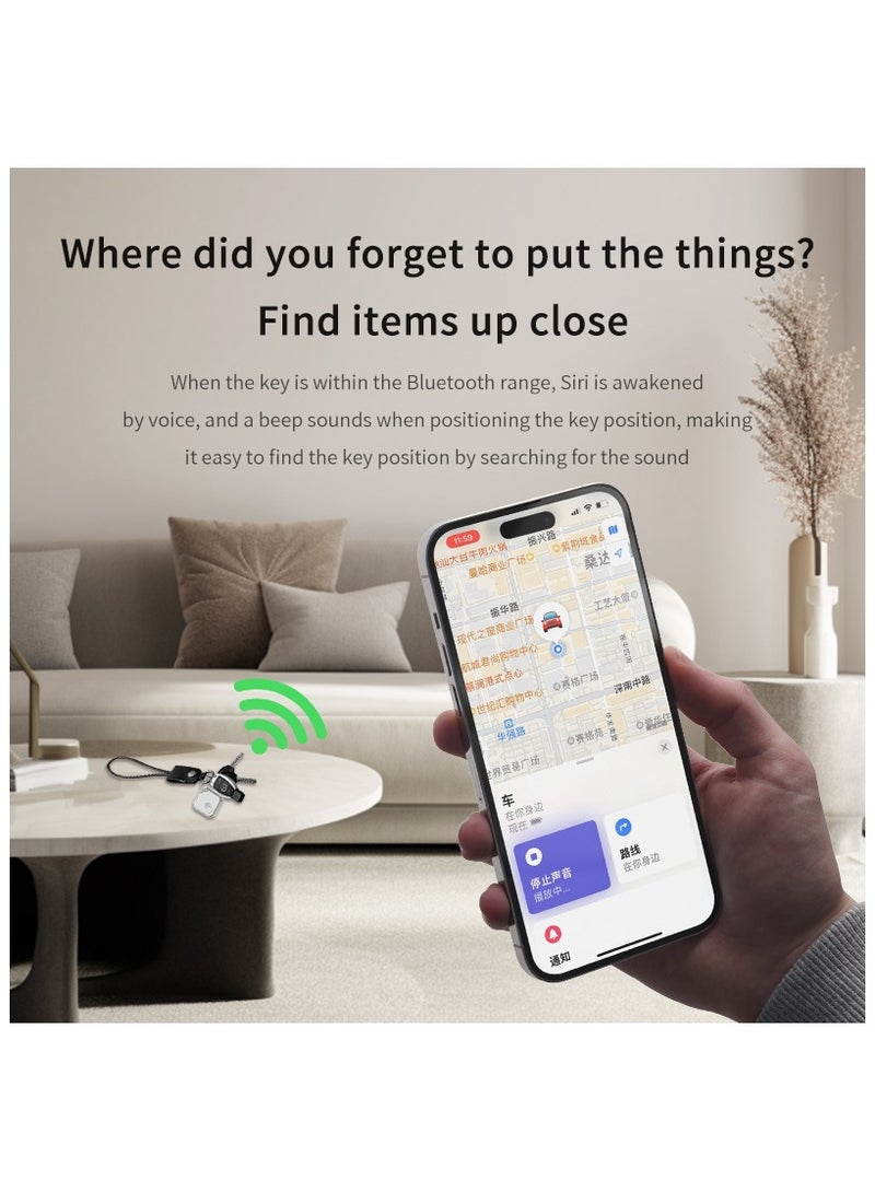 زيلر جهاز التتبع الذكي المتوافق مع Apple Find My - محدد مواقع عالمي دقيق للمفاتيح والحقائب والمحافظ والأمتعة | مقاوم للماء، بطارية طويلة العمر، تنبيه صوتي - Image 4