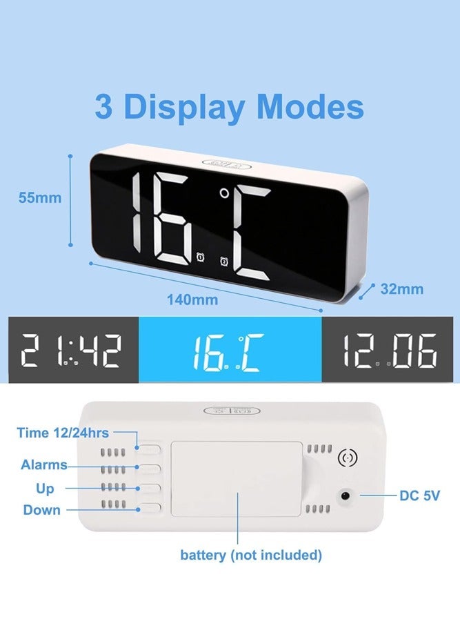 BELLSBERRY Loud Alarm Clock for Heavy Sleepers – LED Digital Display with Volume Control & Dimmer - Image 2
