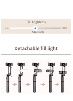 ARNOTEC 43.7 inches(110cm) Selfie Stick Tripod, Extendable Tripod with Rechargeable Bluetooth Remote,Removable fill light， Compatible with iPhone and Android Smartphones, Perfect for Travel, Vlog, Video and Photo, Black  - Image 4