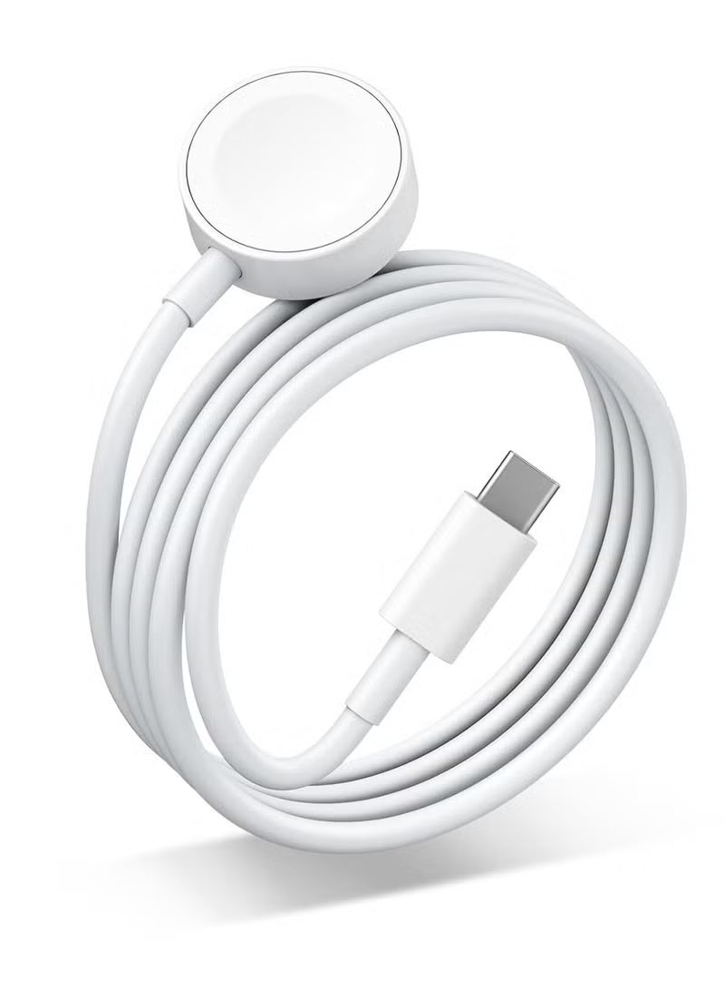 سلك شاحن سريع الشحن USB C متوافق مع Apple Watch، كابل شحن مغناطيسي متوافق مع Watch Series 9/8/7/Ultra/Ultra2/SE2/6/5/4/3/2/1/SE1، سلك من النوع C، 1 متر - Image 1